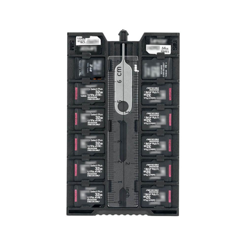 JJC Minnekortetui for 4xSD + 12xMicroSD + 2xNano SIM Rask levering fra Sverige.