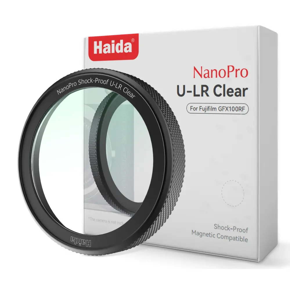  Haida NanoPro U-LR Clear-filter for Fujifilm GFX100RF – Ultralav refleksjon Rask levering fra Sverige.