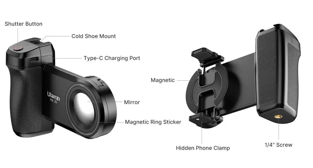  Ulanzi MA35 Bluetooth Mobilgrepp med MagSafe Rask levering fra Sverige.