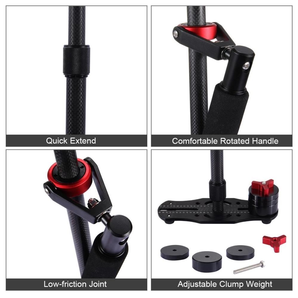  Puluz håndholdt stabilisator i karbonfiber for DSLR/DV-kameraer (38,5–61 cm) Rask levering fra Sverige.