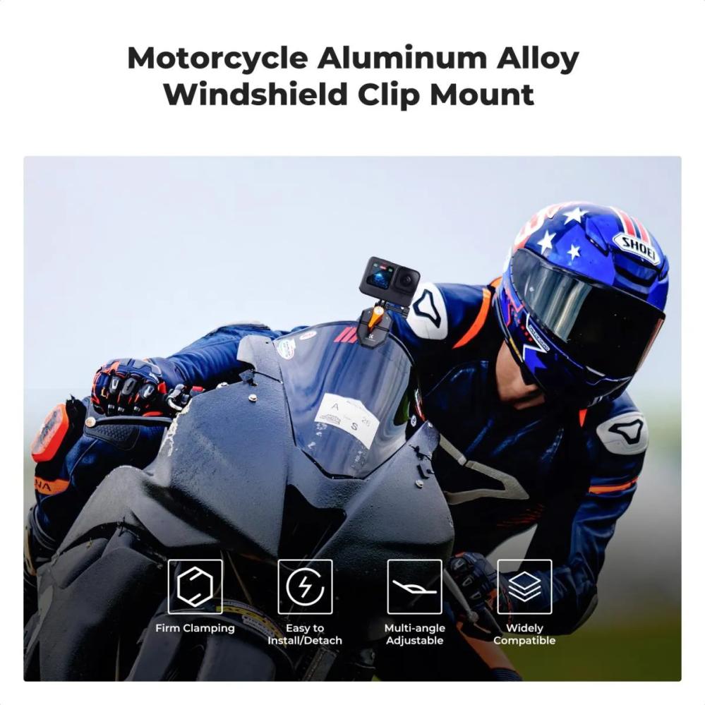  K&F Concept Vindskjermfeste for actionkamera på motorsykkelens vindskjerm Rask levering fra Sverige.