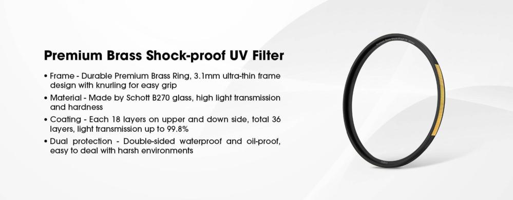  Haida Premium Messing Shock-Proof UV-filter – Klarhet og sterkt linseskydd Rask levering fra Sverige.