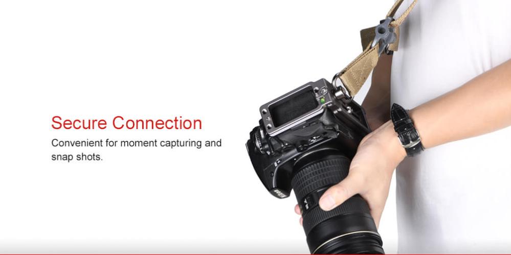  Sunwayfoto Kamerastropp Khaki med QD sikkerhetsfeste Rask levering fra Sverige.