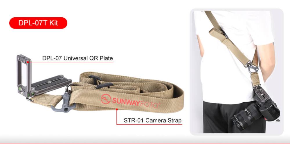  Sunwayfoto Kamerastropp Khaki med QD sikkerhetsfeste Rask levering fra Sverige.