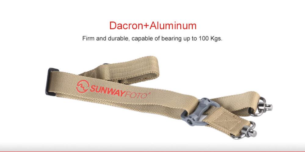  Sunwayfoto Kamerastropp Khaki med QD sikkerhetsfeste Rask levering fra Sverige.