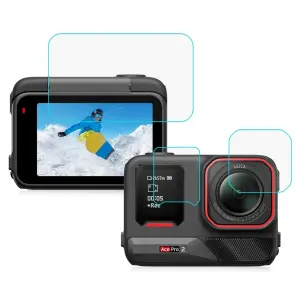  Puluz skjermbeskyttelse 3-i-1 for Insta360 Ace Pro 2 i herdet glass og PET Rask levering fra Sverige.