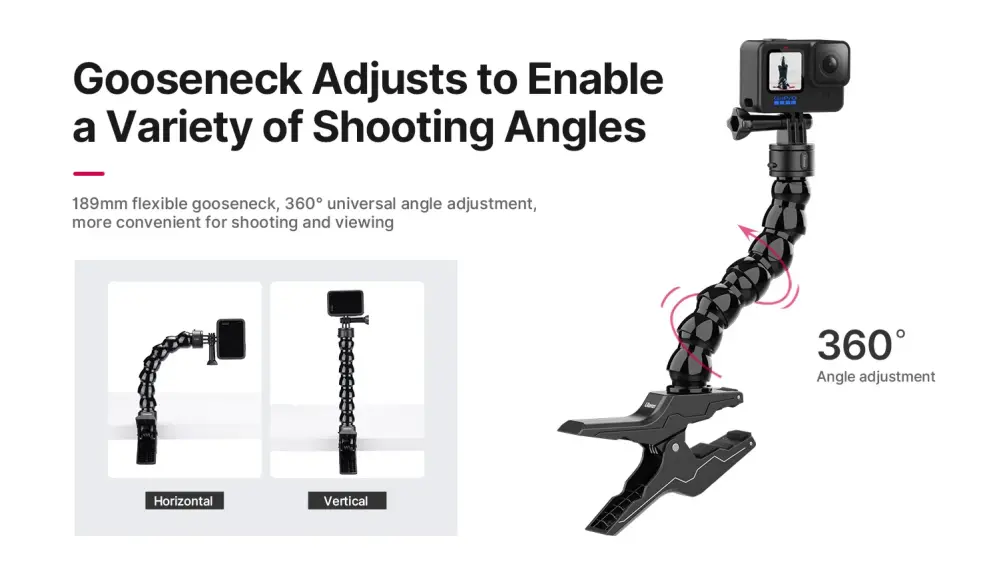  Ulanzi Go-Quick II magnetisk hurtigkoblingsklemme for actionkameraer Rask levering fra Sverige.