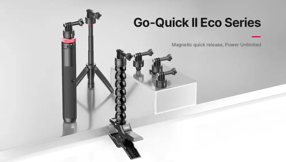  Ulanzi Go-Quick II magnetisk hurtigkoblingsklemme for actionkameraer Rask levering fra Sverige.