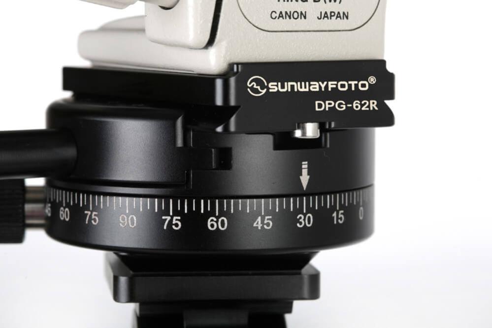 Sunwayfoto Sunwayfoto DPG-62R Hurtigplate 62mm Arca Swiss med kantstøtte