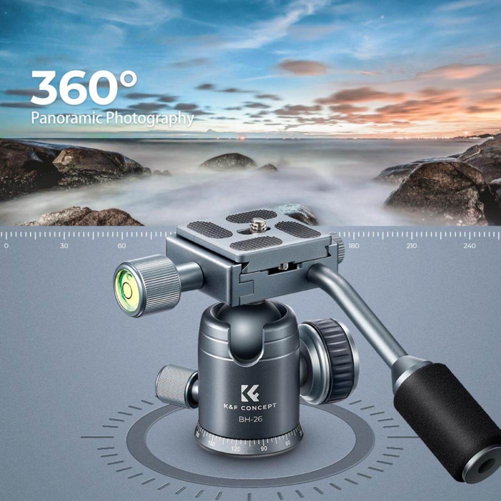  K&F Concept BH-26 kulehode med panoramainndeks og spak Rask levering fra Sverige.
