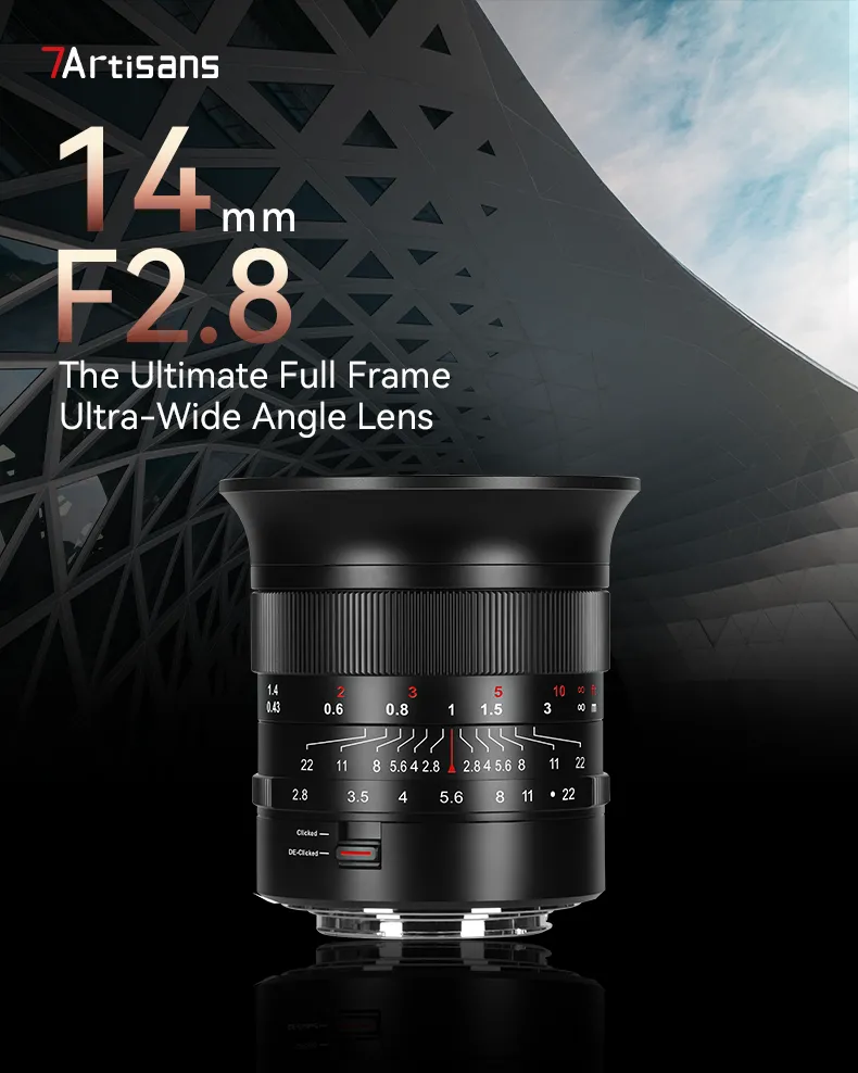 7Artisans 14mm f/2.8 Fullformatsobjektiv for Canon EOS RF Rask levering fra Sverige.