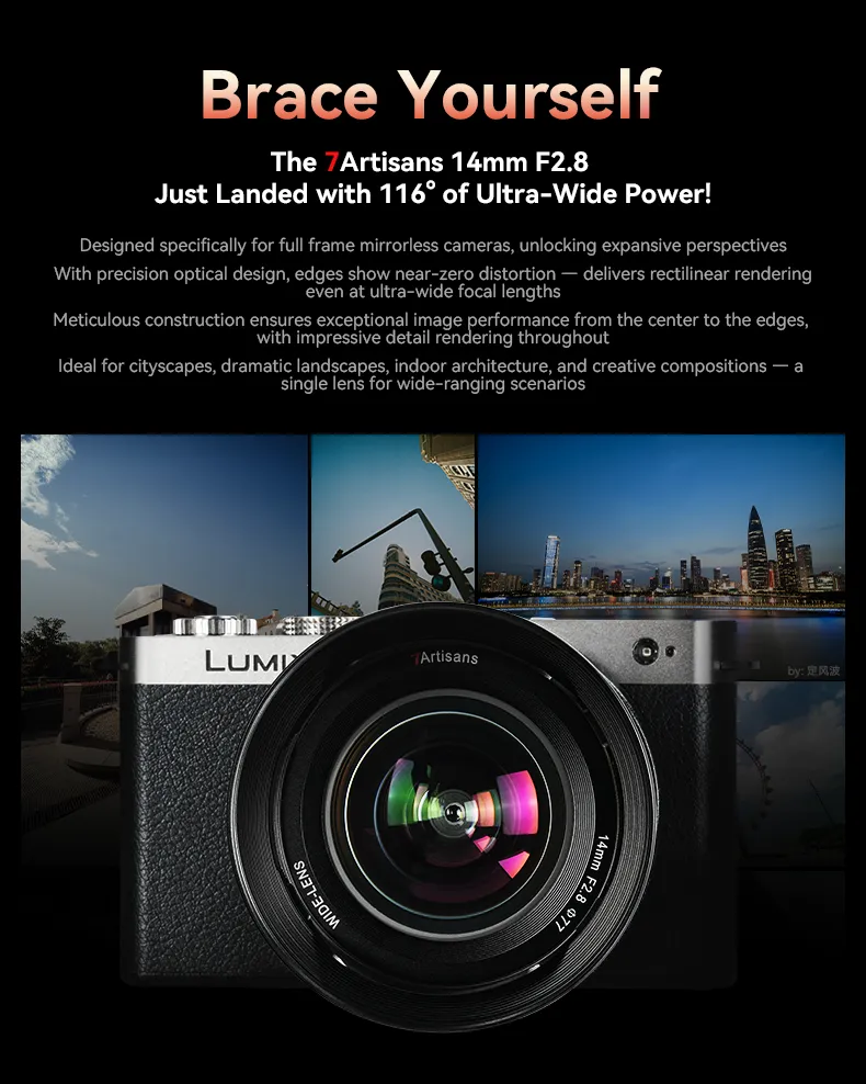 7Artisans 14mm f/2.8 Fullformatsobjektiv for Canon EOS RF Rask levering fra Sverige.