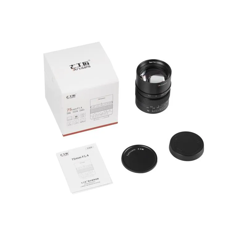  7Artisans 75mm f/1.4 Fullformatsobjektiv for Canon EOS RF Rask levering fra Sverige.