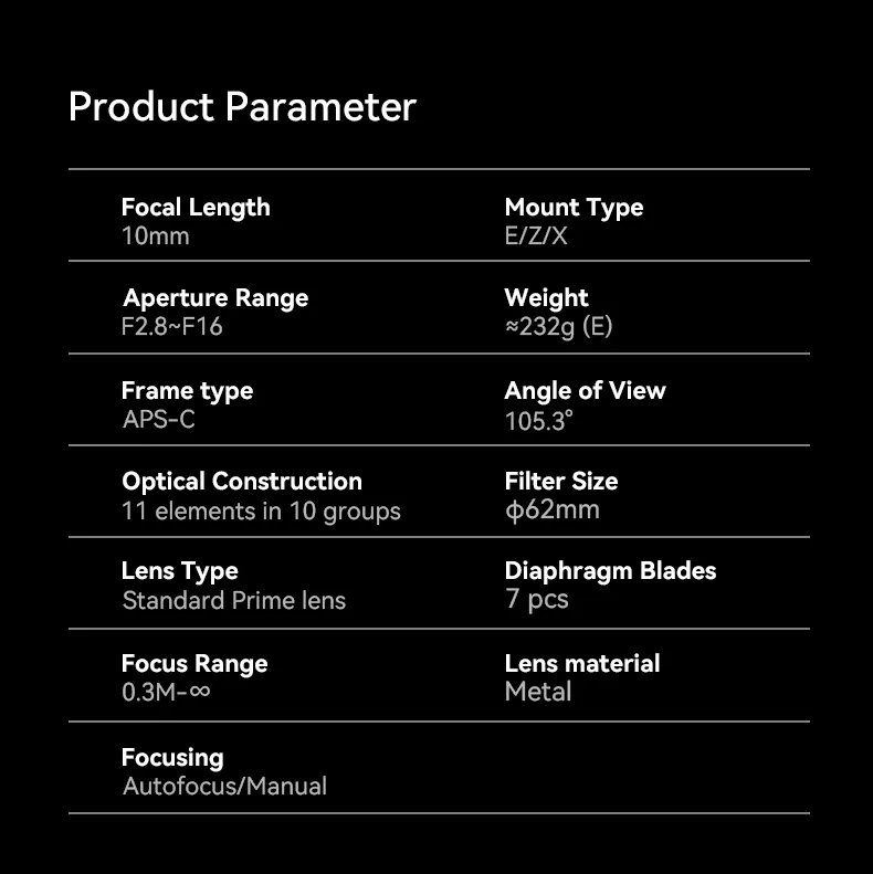  7Artisans AF 10mm f/2.8 objektiv APS-C for Fujifilm X Rask levering fra Sverige.