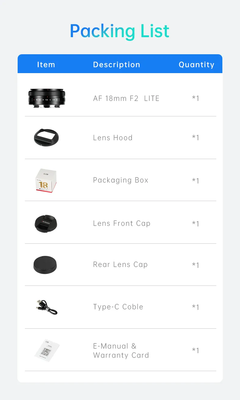  7Artisans AF 18mm f/2 Lite for Fujifilm X (APS-C) Rask levering fra Sverige.