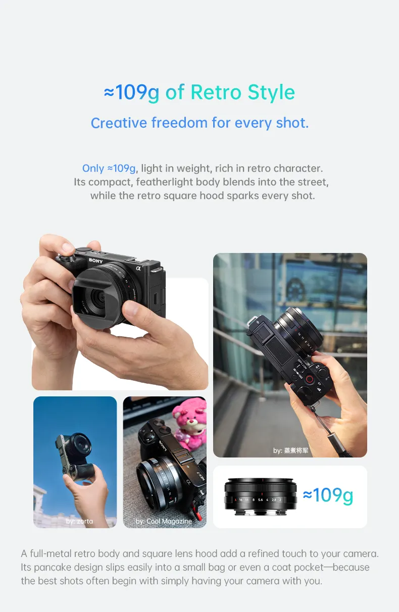  7Artisans AF 18mm f/2 Lite for Fujifilm X (APS-C) Rask levering fra Sverige.