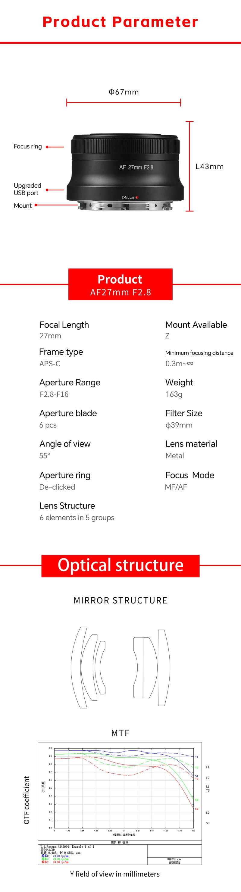7Artisans 7Artisans AF 27mm f/2.8 objektiv APS-C for Nikon Z