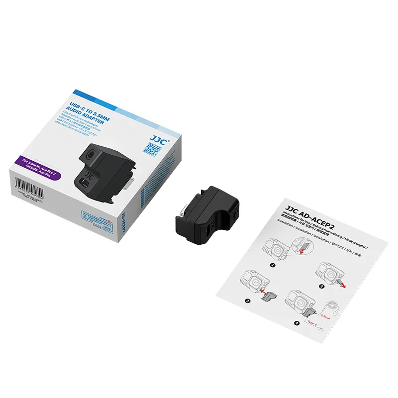  JJC AD-ACEP2 mikrofonadapter for Insta360 Ace Pro og Ace Pro 2 Rask levering fra Sverige.