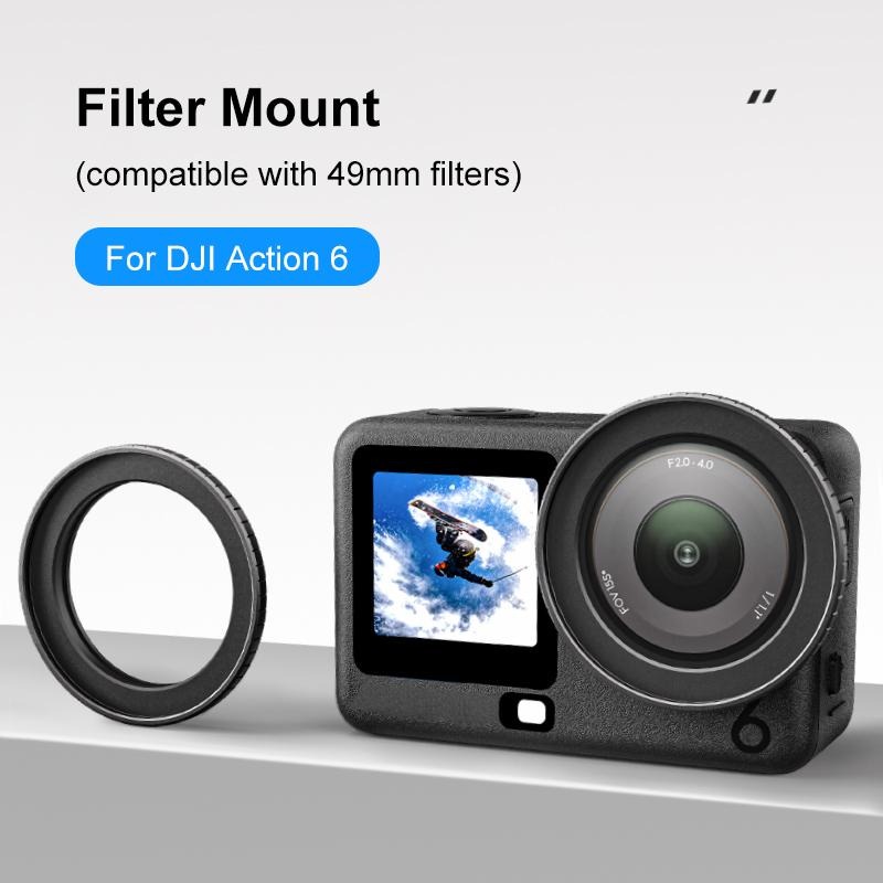  Puluz filterholder i aluminium for DJI Osmo Action 6 – 49 mm Rask levering fra Sverige.