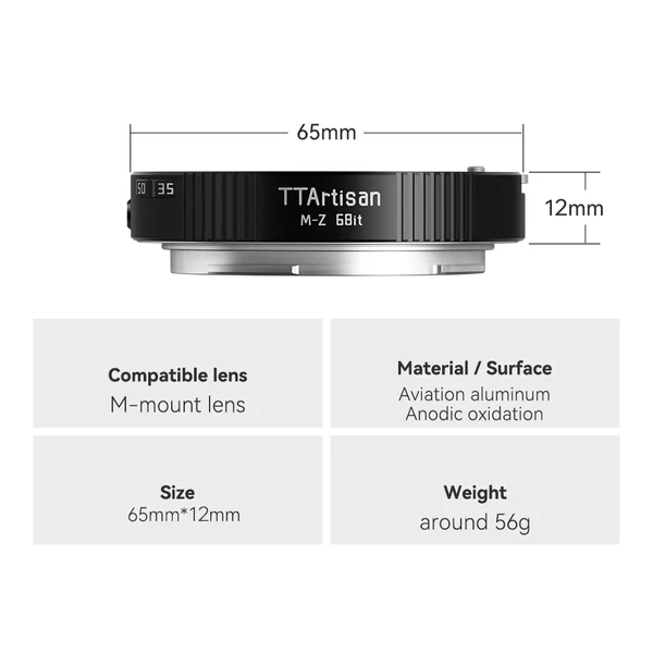 TTArtisan TTArtisan Objektivadapter till Leica M objektiv for Nikon Z kamerahus