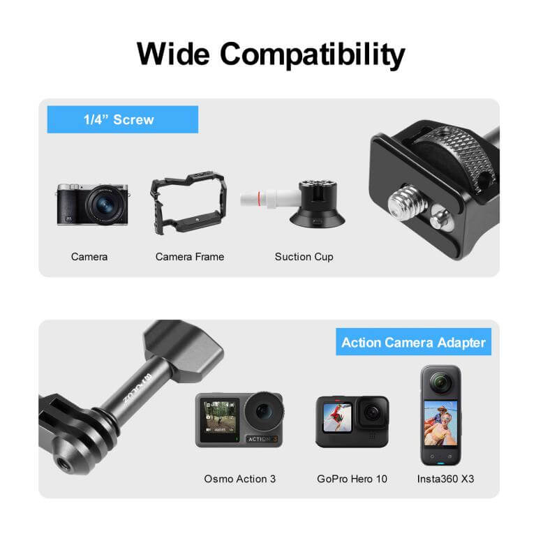  Puluz magisk arm med doble kuleledd for actionkameraer Rask levering fra Sverige.