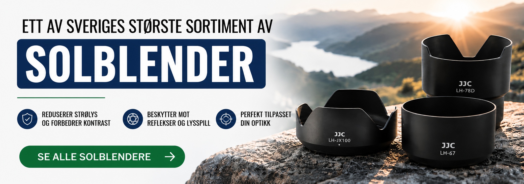 Stort utvalg av solblendere
