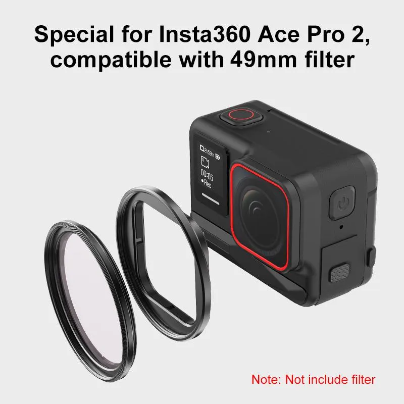  Puluz filterholder i aluminium for Insta360 Ace Pro 2 – 49 mm Rask levering fra Sverige.