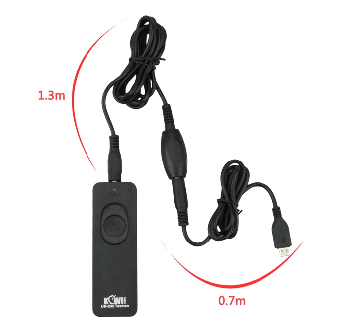  Kiwifotos kabelutløser – 70 cm utløserkabel + 130 cm forlengelseskabelel Rask levering fra Sverige.