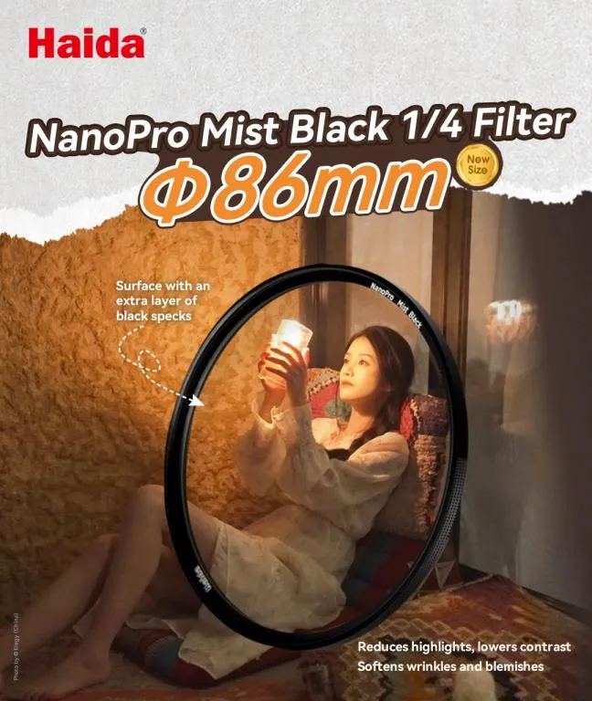 Haida NanoPro Mist Black 1/4 Filter – filmatisk preg & mykere lys Rask levering fra Sverige.