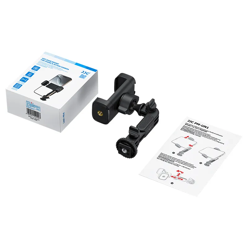  JJC PM-UN1 mobilholder med blitsskofeste for mobil og actionkamera Rask levering fra Sverige.