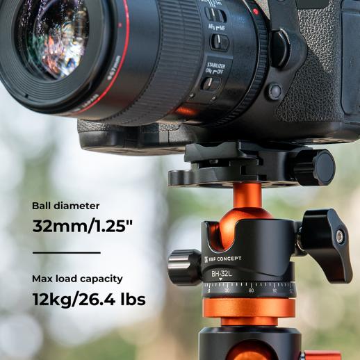  K&F Concept BH-32L kulehode med panoramaindeksering for kamerastativ, 12 kg Rask levering fra Sverige.