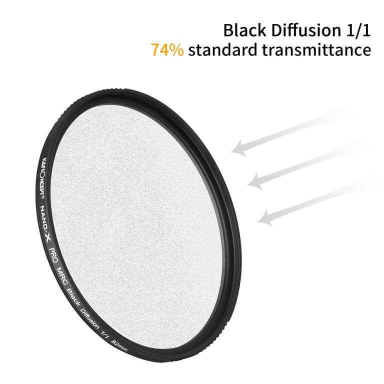  K&F Concept Black Diffusion 1/1 filter Nano-X Rask levering fra Sverige.