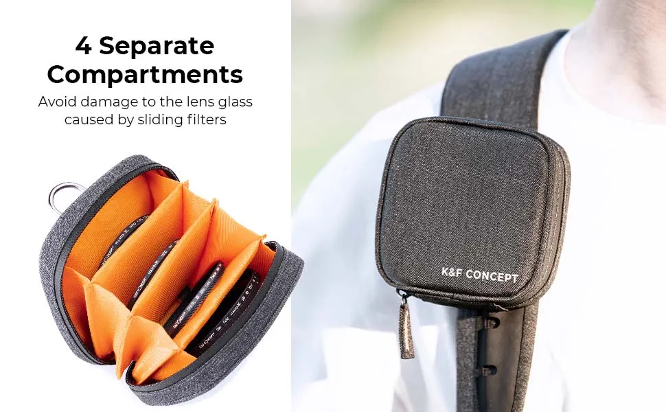  K&F Concept filteretui for 4 kamerafiltre opptil 95 mm Rask levering fra Sverige.