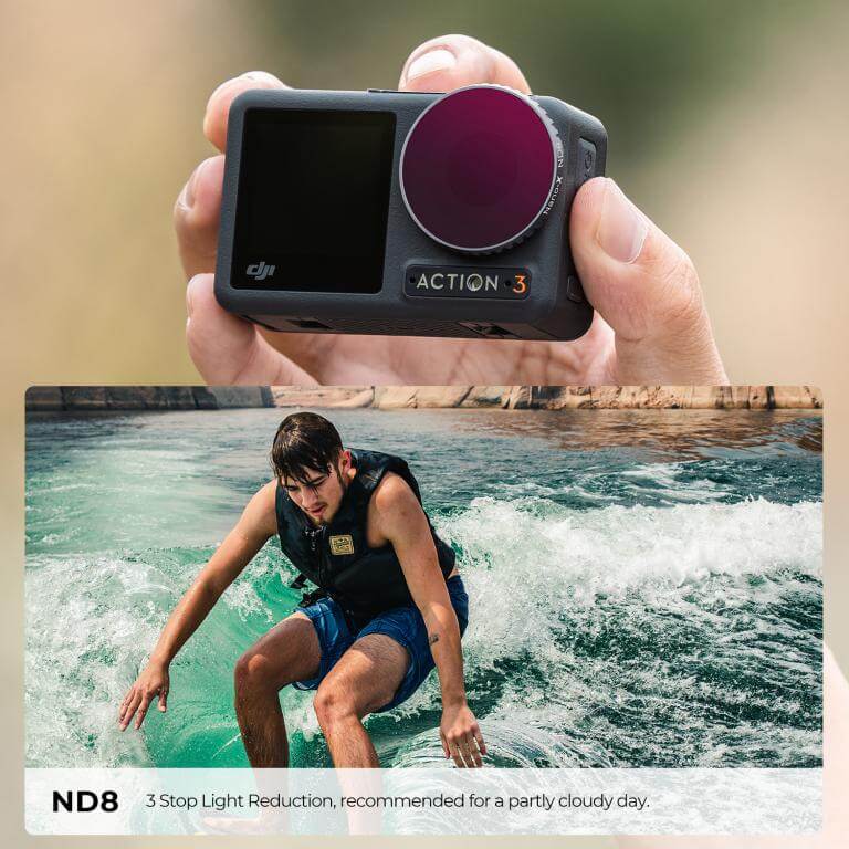  K&F Concept Nano-X ND8-filter for DJI Osmo Action 3 Rask levering fra Sverige.