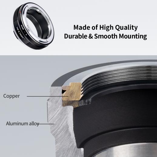  K&F Concept objektivadapter for Konica AR-objektiv til Leica L-kamerahus Rask levering fra Sverige.