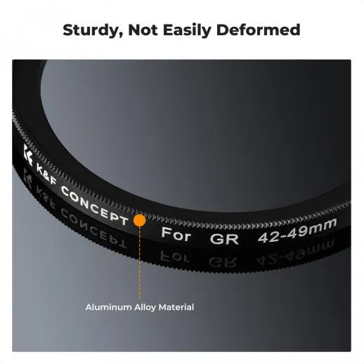 K&F Concept K&F Concept Step Up Ring 42-49 og objektivdeksel for Ricoh GR-serien