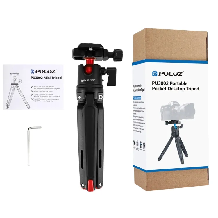  Puluz mini bordstativ med kulehode – justerbar høyde 11–21 cm Rask levering fra Sverige.