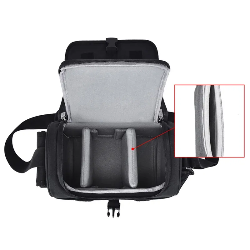 Caden Caden D27 trendy svart Axelveske for kameraet 24x19x14cm