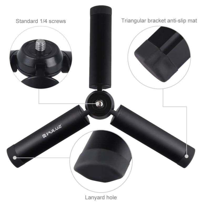 Puluz ministativ 15 cm for kamera & mobilholder av metall Rask levering fra Sverige.