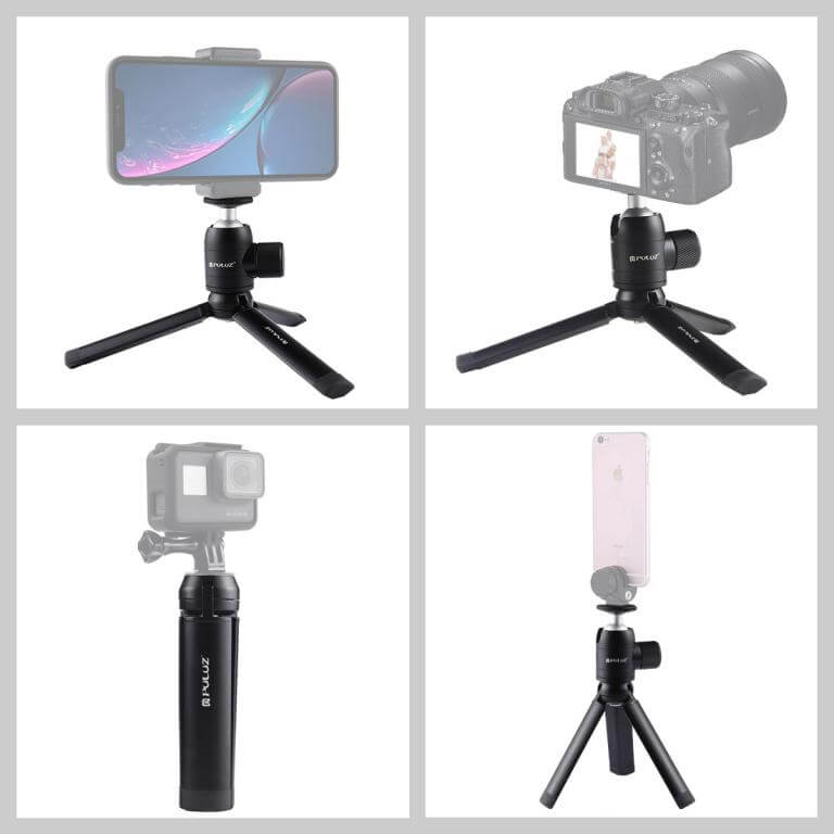 Puluz ministativ 15 cm for kamera & mobilholder av metall Rask levering fra Sverige.