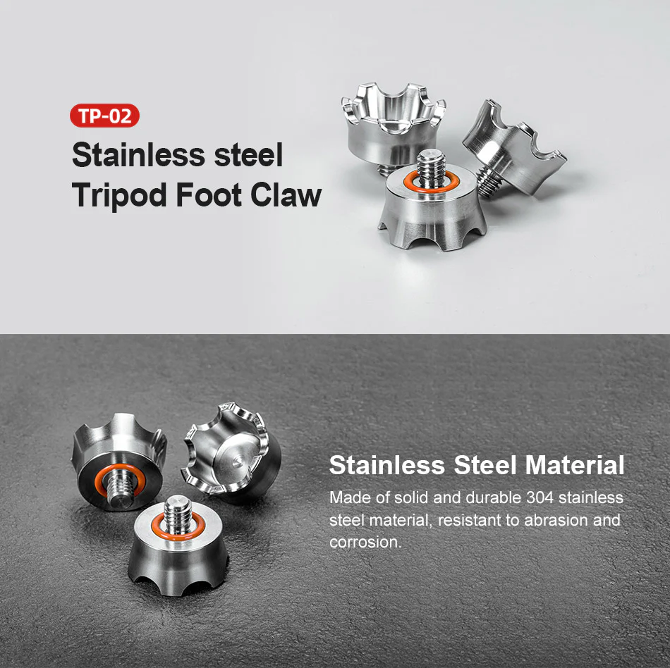  Sunwayfoto TP-02 rustfrie stativføtter med klo – 3/8-tommers universalfeste Rask levering fra Sverige.