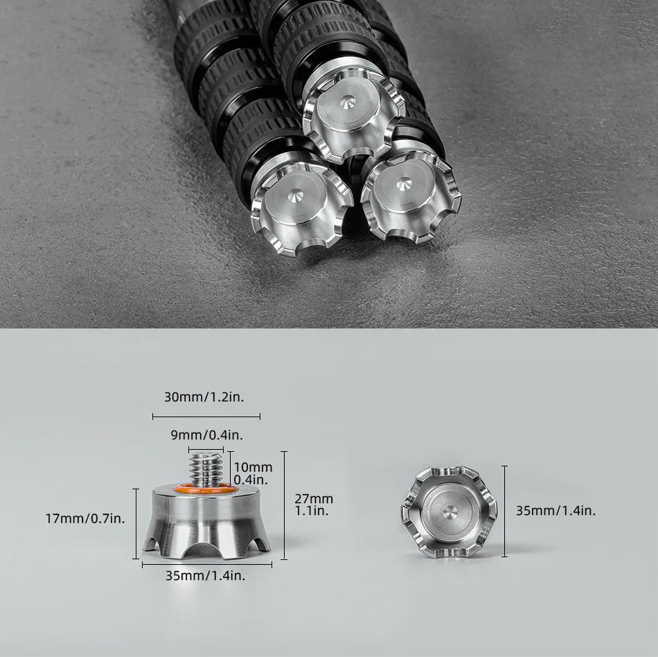 Sunwayfoto TP-02 rustfrie stativføtter med klo – 3/8-tommers universalfeste Rask levering fra Sverige.