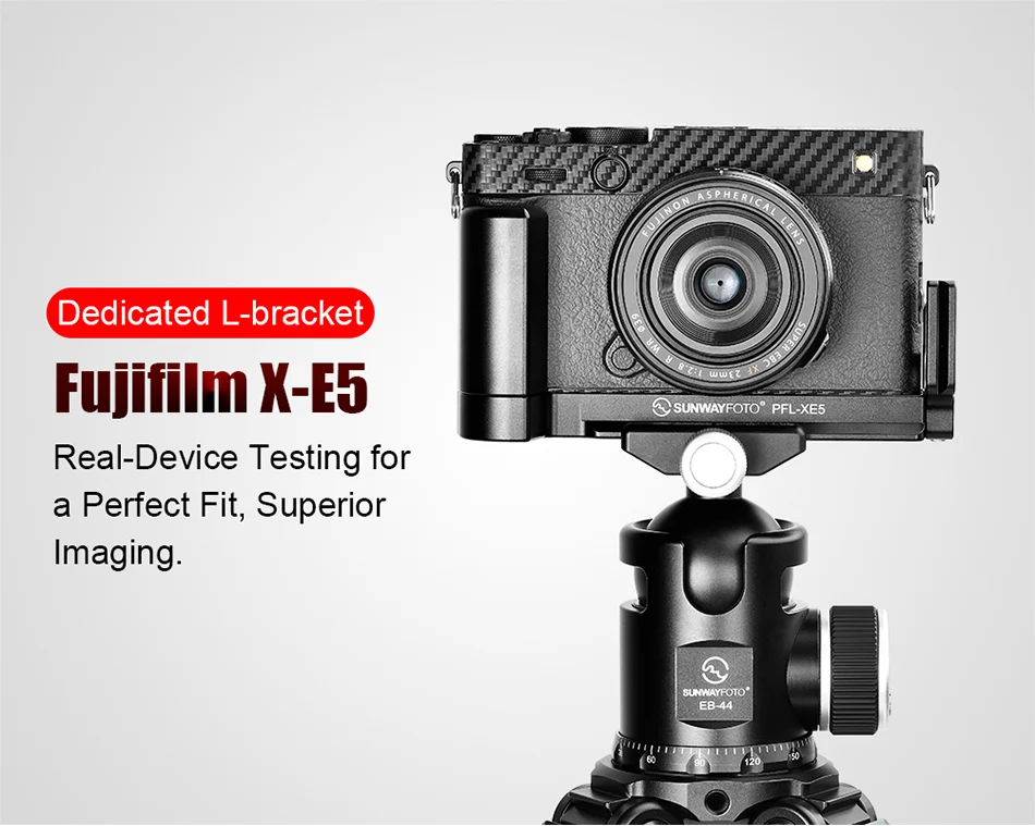  Sunwayfoto L-brakett med håndgrep for Fujifilm X-E5 (PFL-XE5) Rask levering fra Sverige.