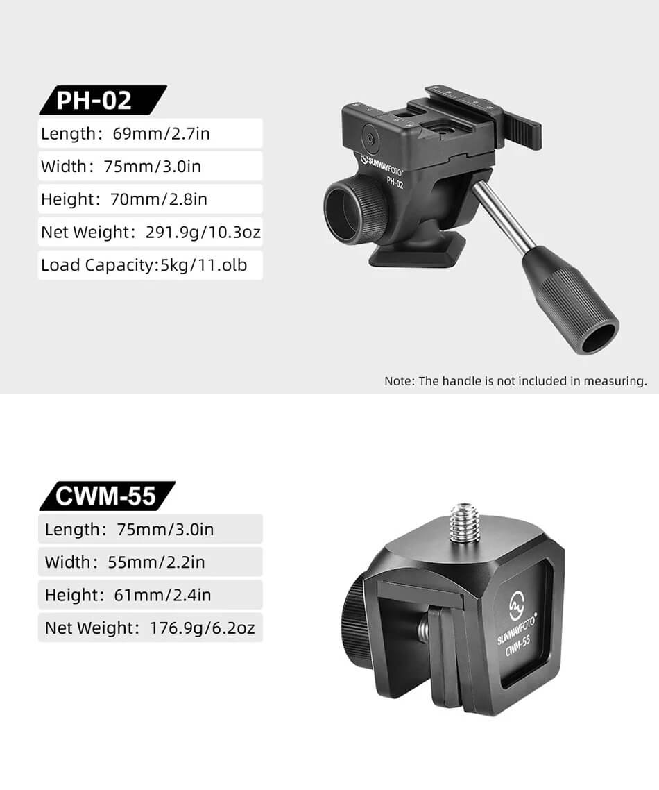  Sunwayfoto CPH-02 videohode med bilvindu­feste for kamera/kikkert Rask levering fra Sverige.