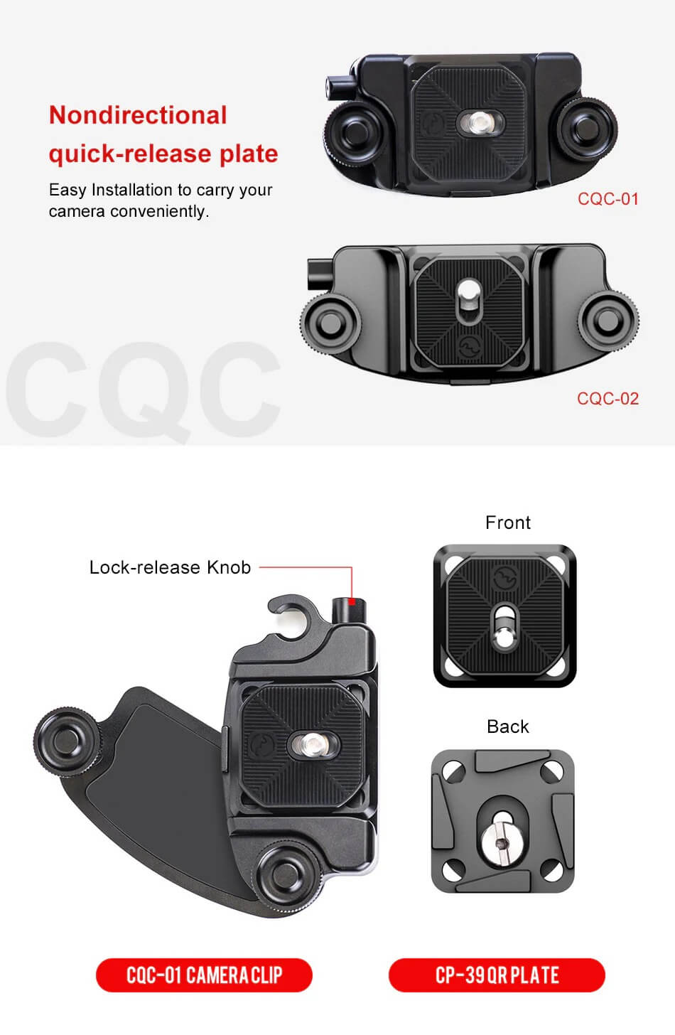 Sunwayfoto Sunwayfoto CQC-02 Kamerahylster med feste & Arca platta