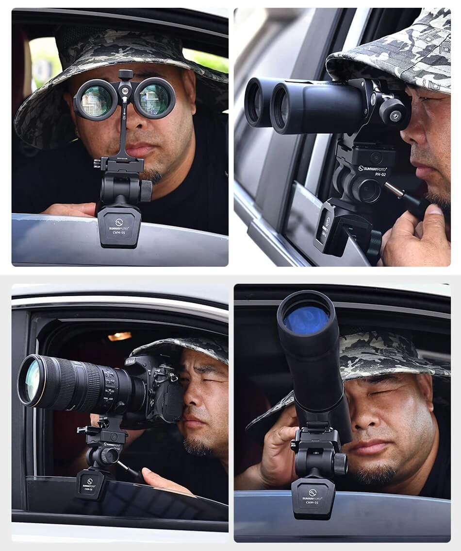  Sunwayfoto CWM-55 bilvindusfeste for stativhode med 3/8-toms gjenge Rask levering fra Sverige.