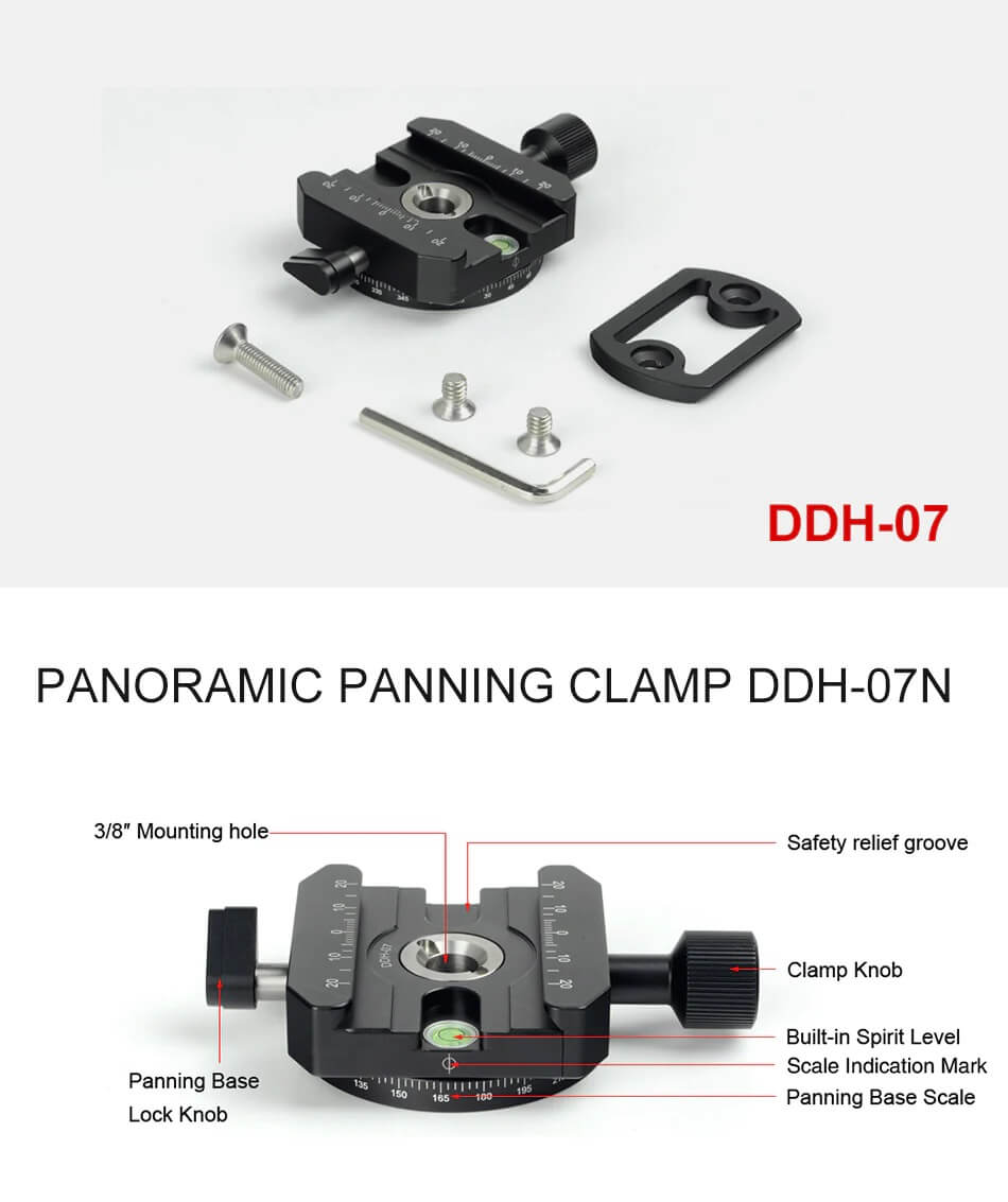  Sunwayfoto DDH-07 panoramafeste med låseratt for Arca Rask levering fra Sverige.