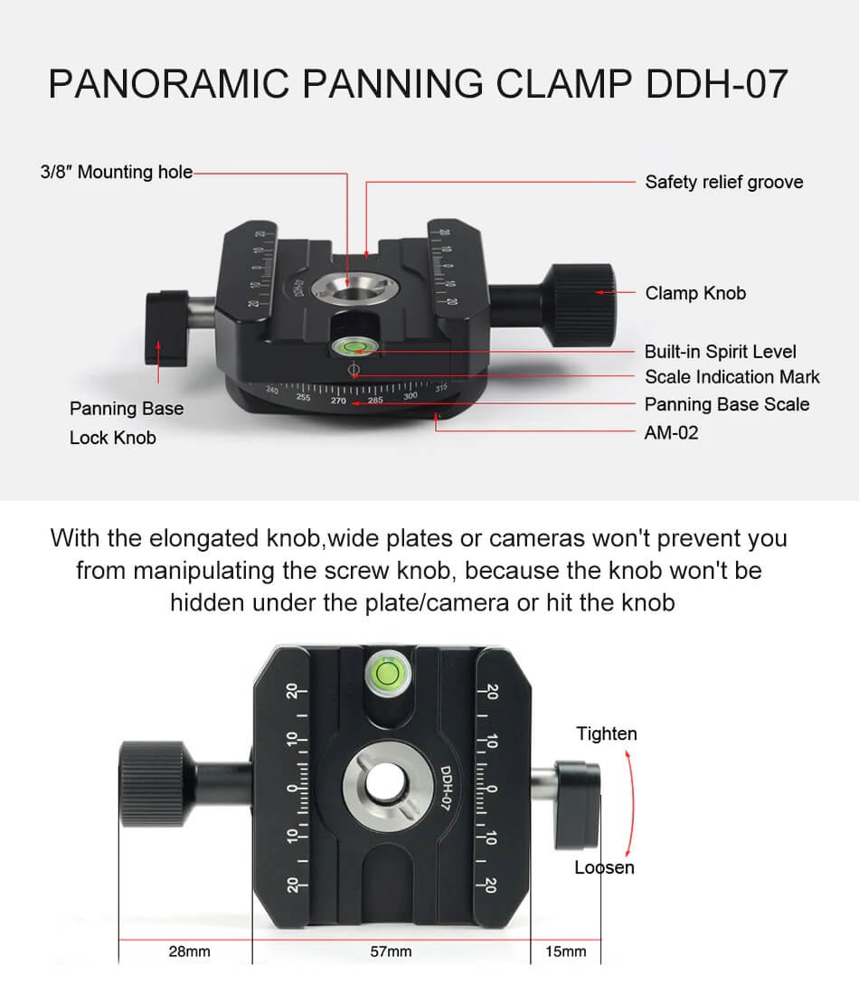  Sunwayfoto DDH-07 panoramafeste med låseratt for Arca Rask levering fra Sverige.