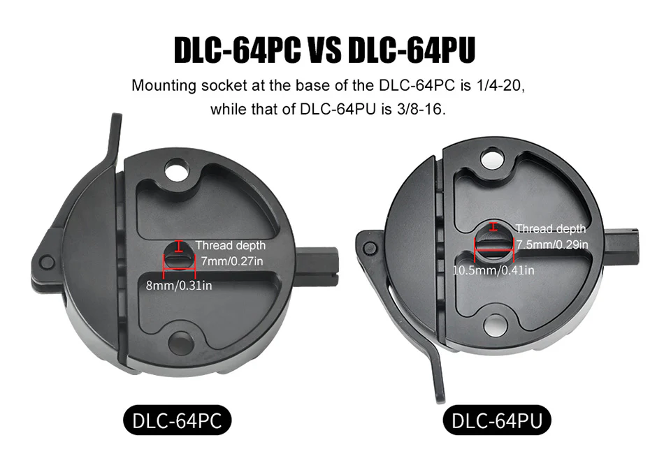  Sunwayfoto DLC-64PC Arca hurtigfeste 64mm Rask levering fra Sverige.