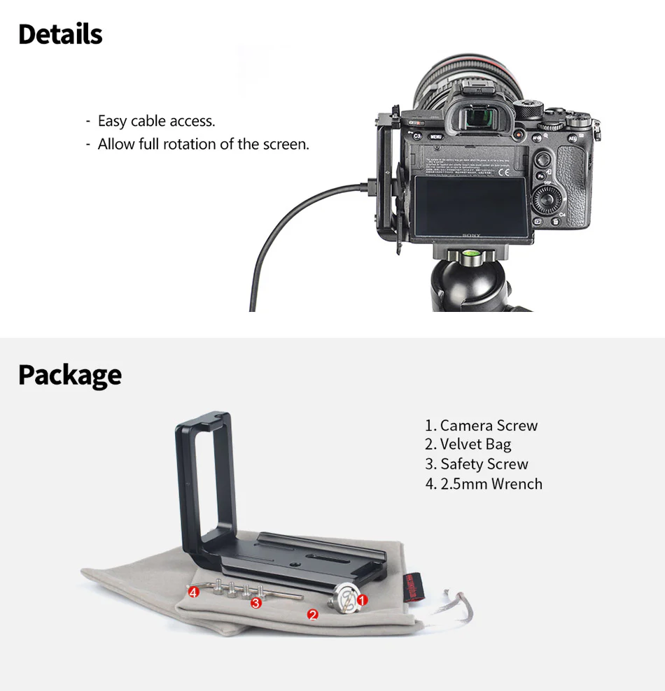 Sunwayfoto L-brakett for Sony A7RIV & A9II Rask levering fra Sverige.